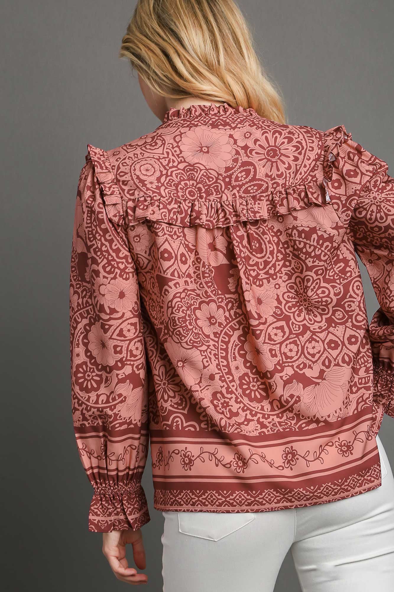 Two Tone Floral Top