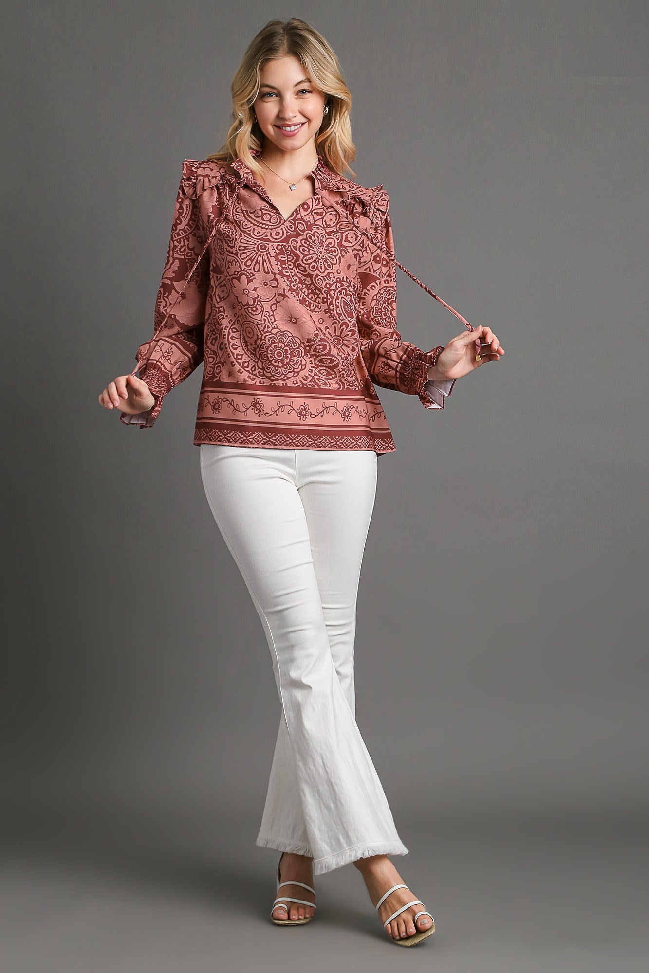 Two Tone Floral Top