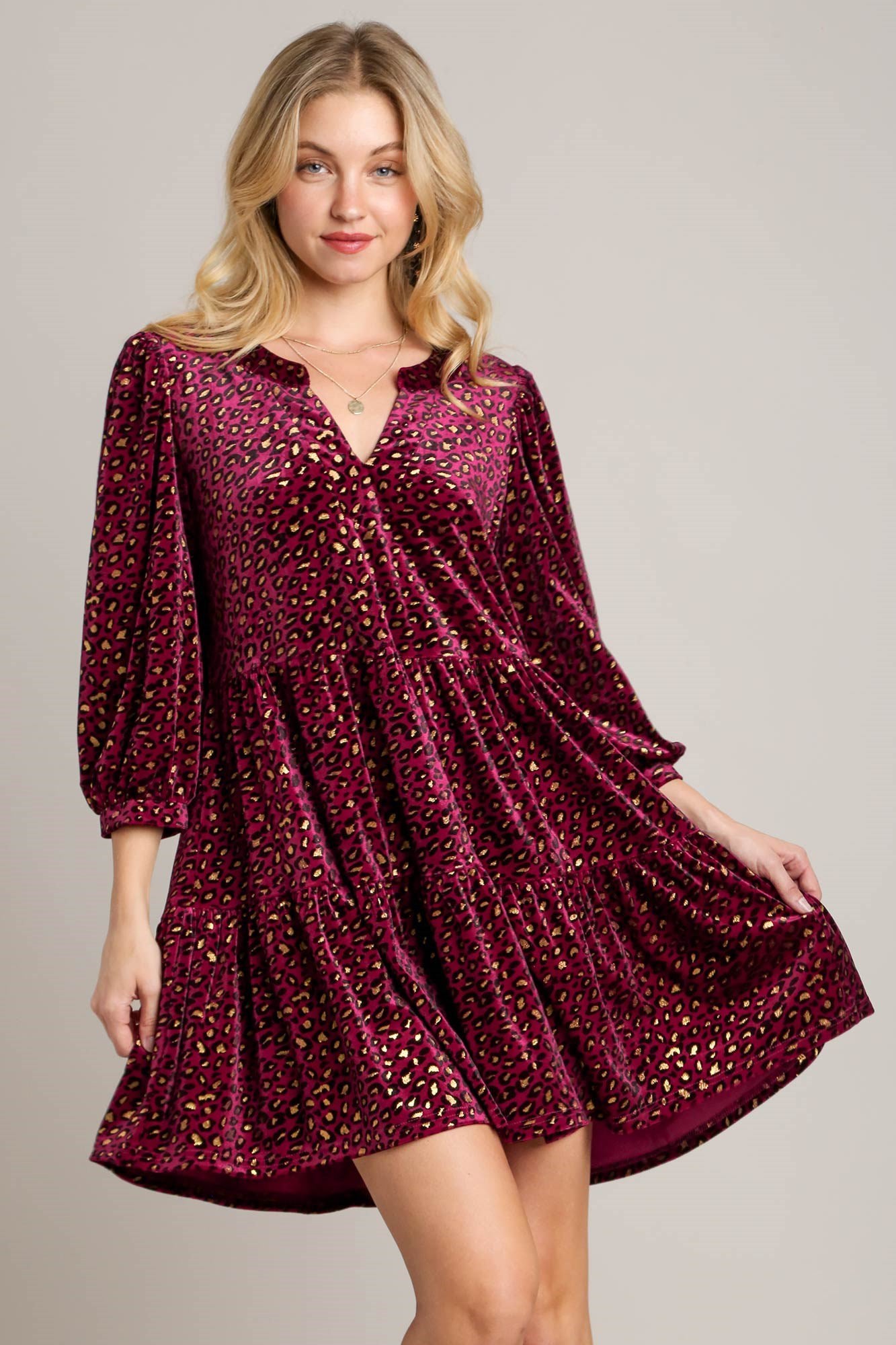 Velvet Animal Print Dress