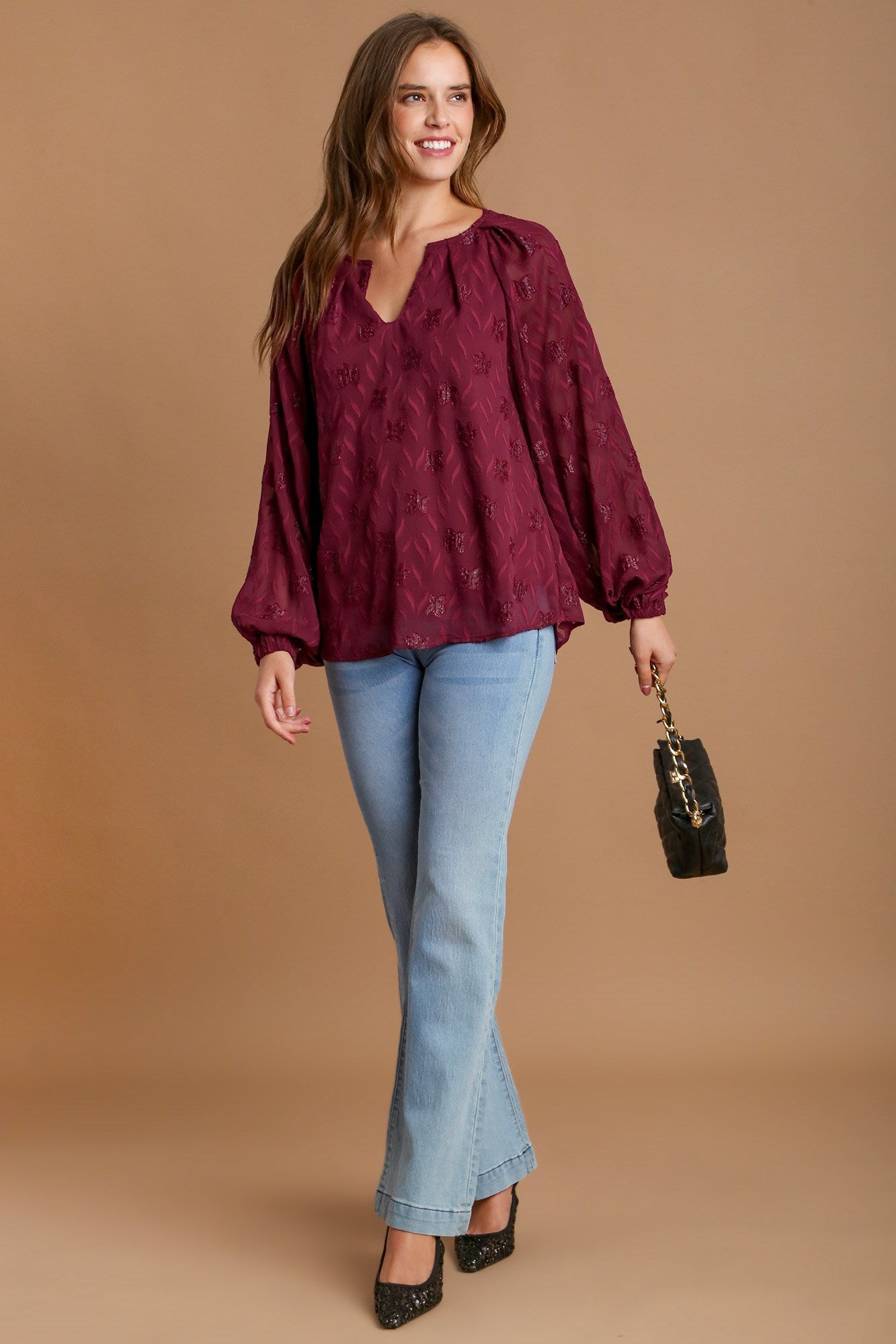 Metallic Floral Top