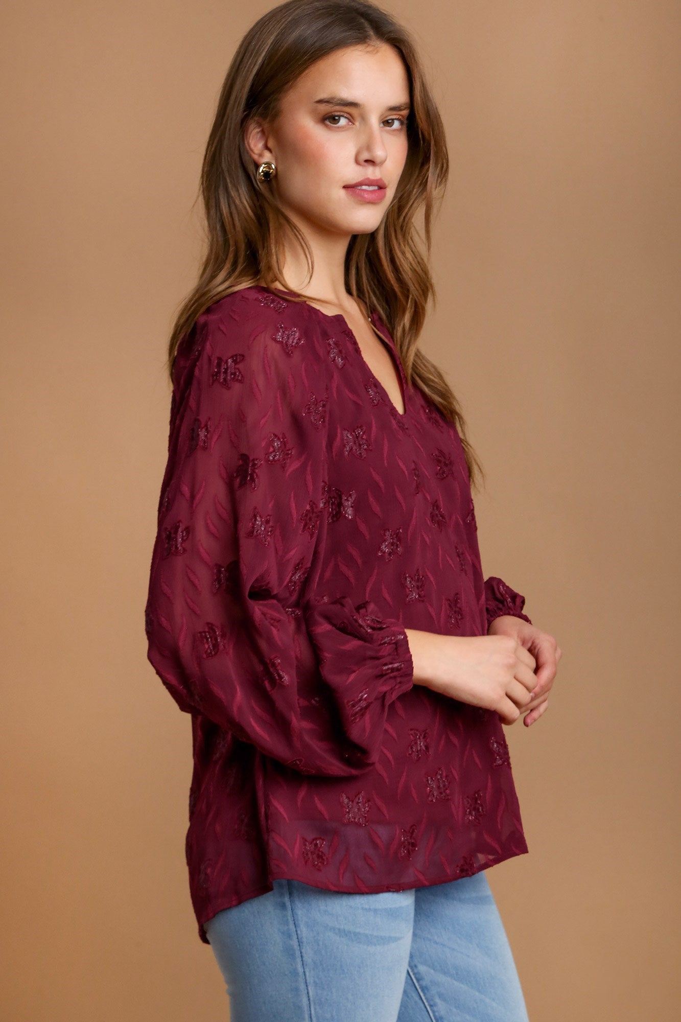 Metallic Floral Top