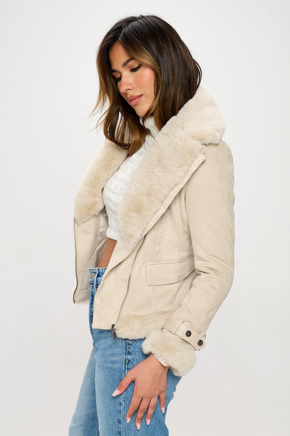Suede Kennedy Jacket - Cream