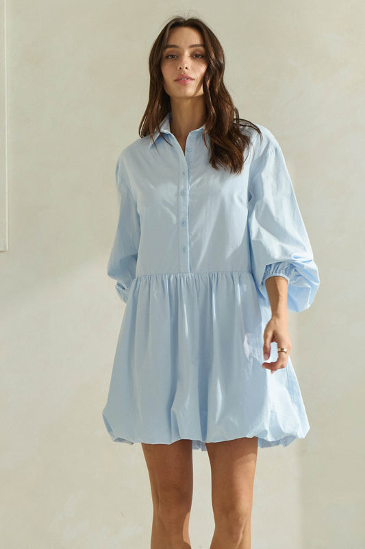 Bubble Hem Shirt Dress