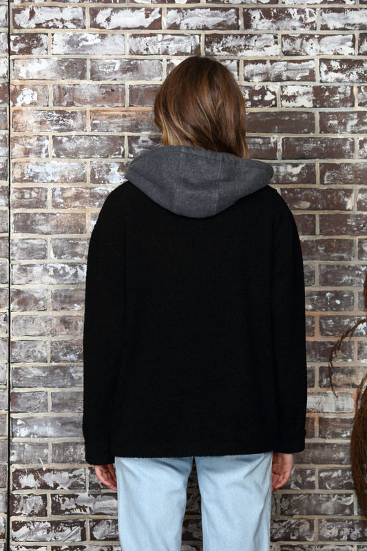 Denim Washed Hooded Jacket