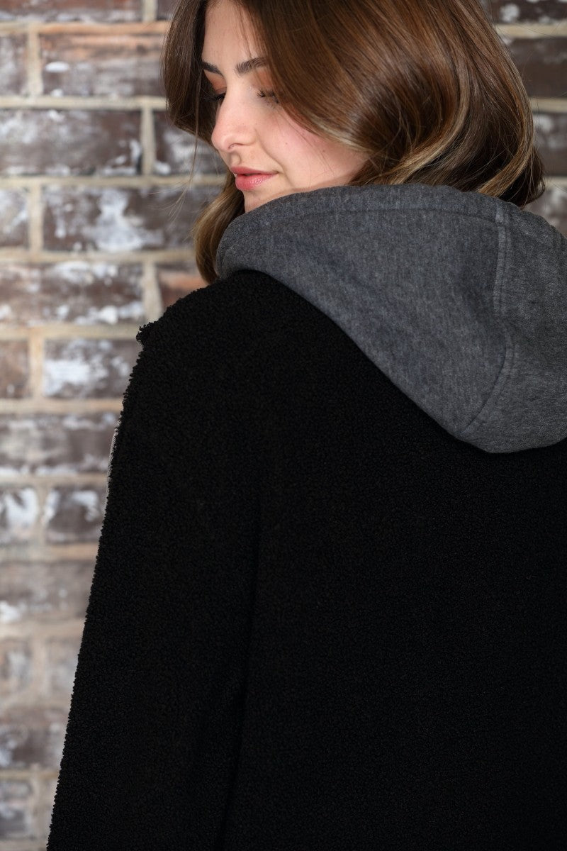 Denim Washed Hooded Jacket