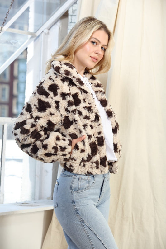 Faux Fur Zip Bomber Jacket