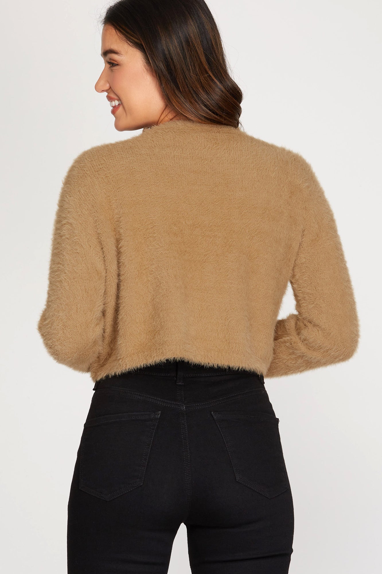 Fuzzy Cropped Cardigan