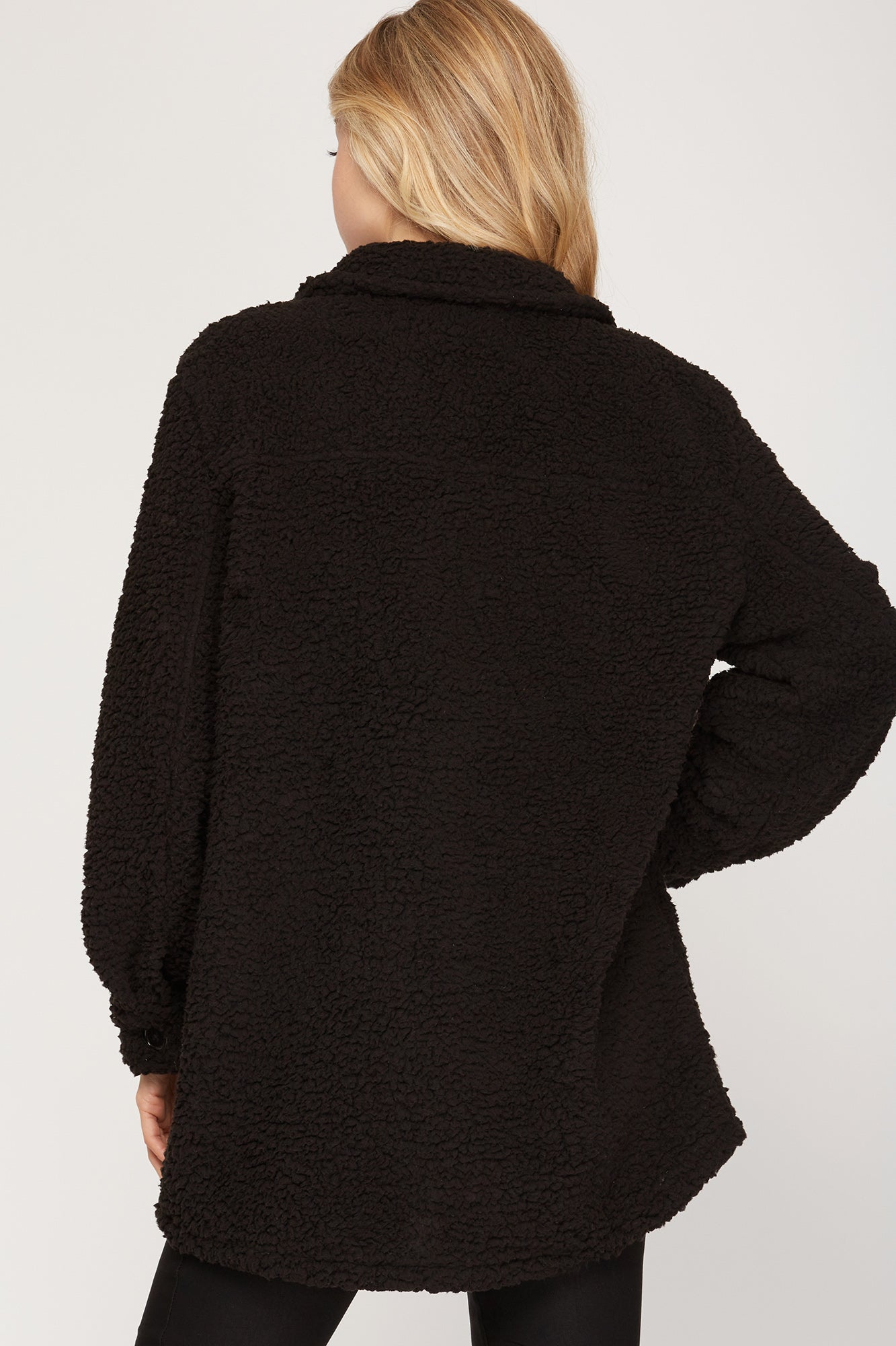 Black Teddy Bear Shacket
