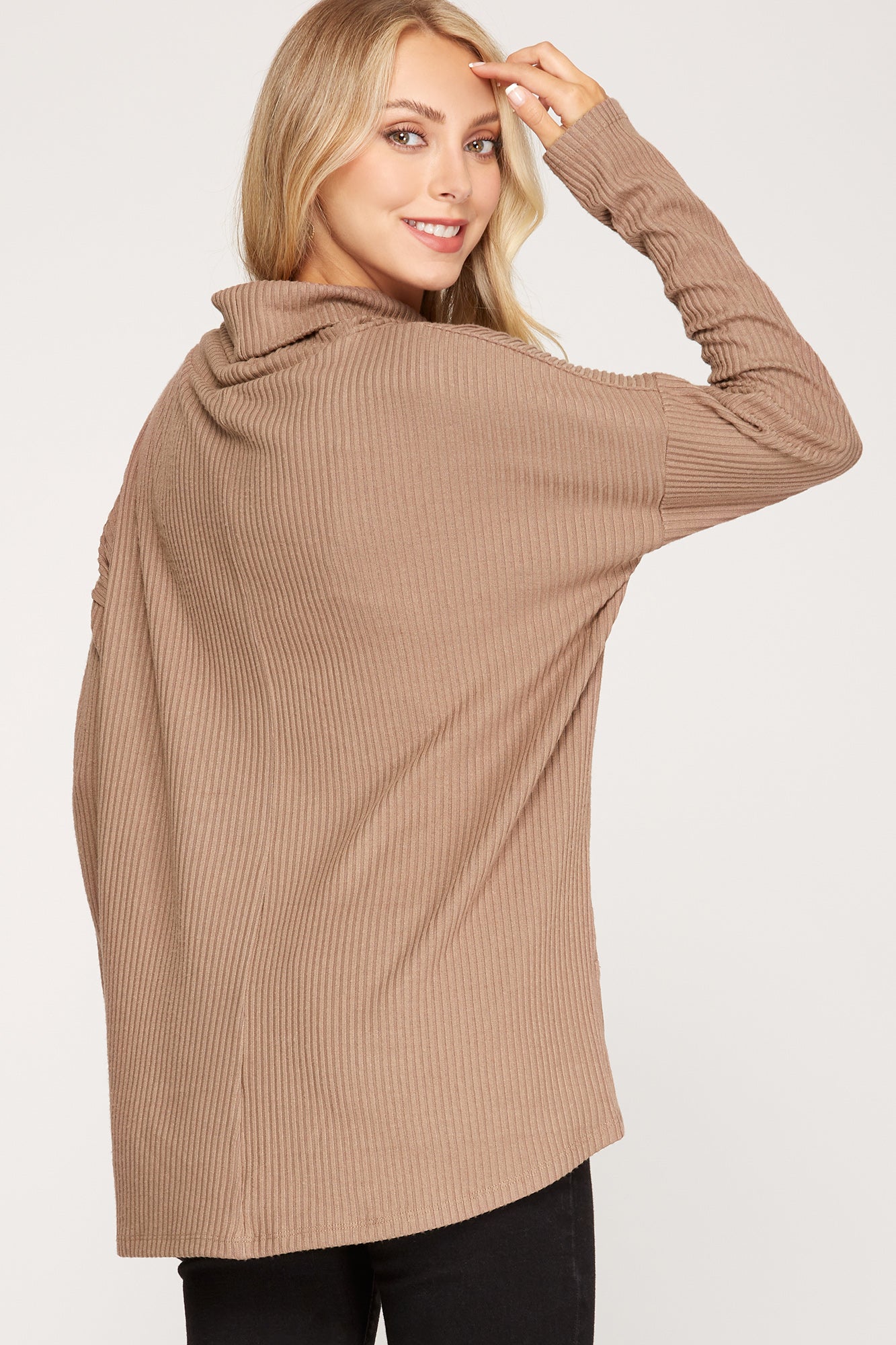 Cowl Neck Top - Mocha