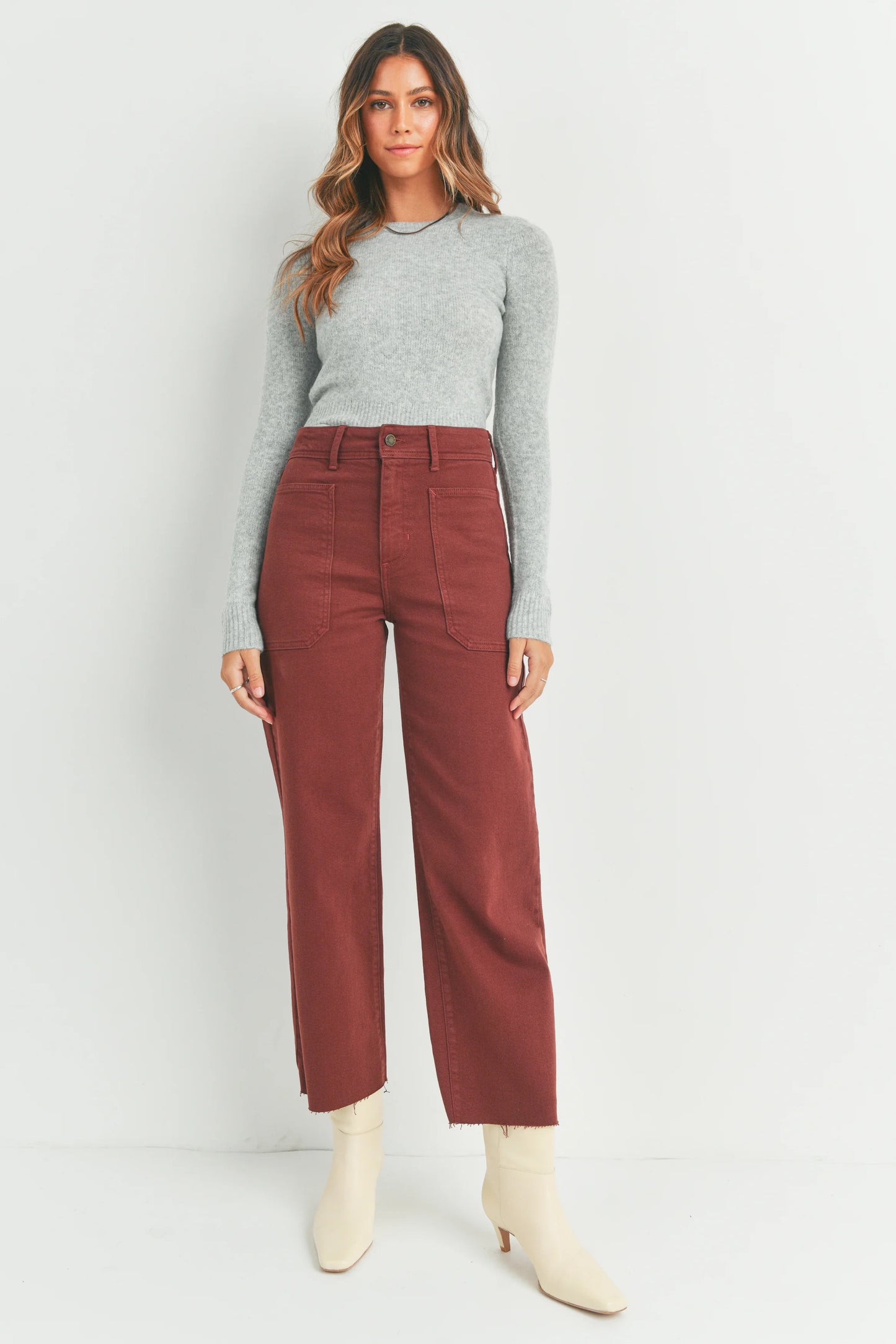 Nautical Wide Leg Jeans - Cinnamon