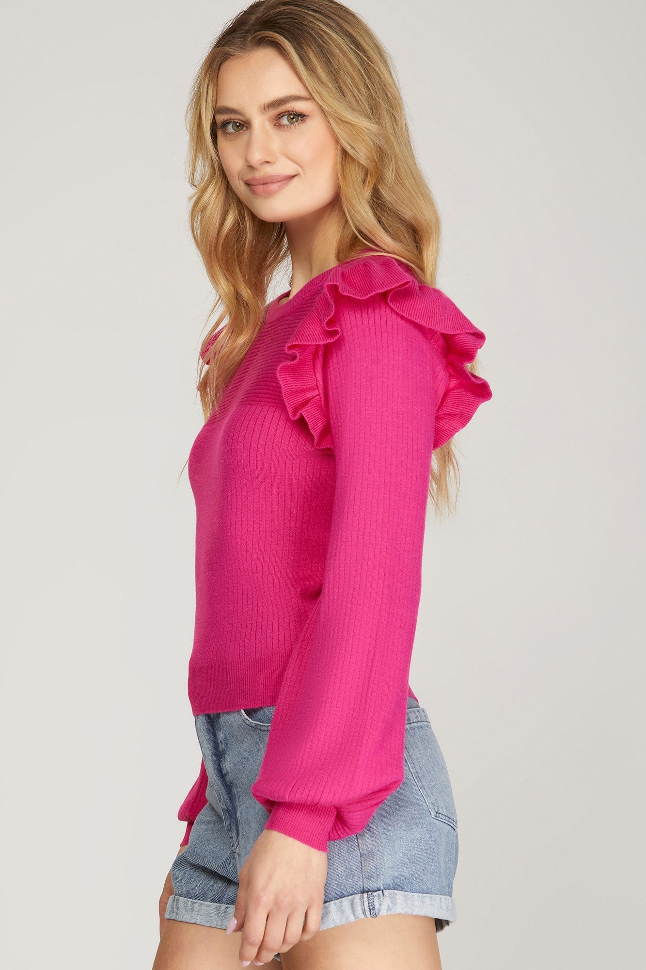 Ruffle Sweater Top