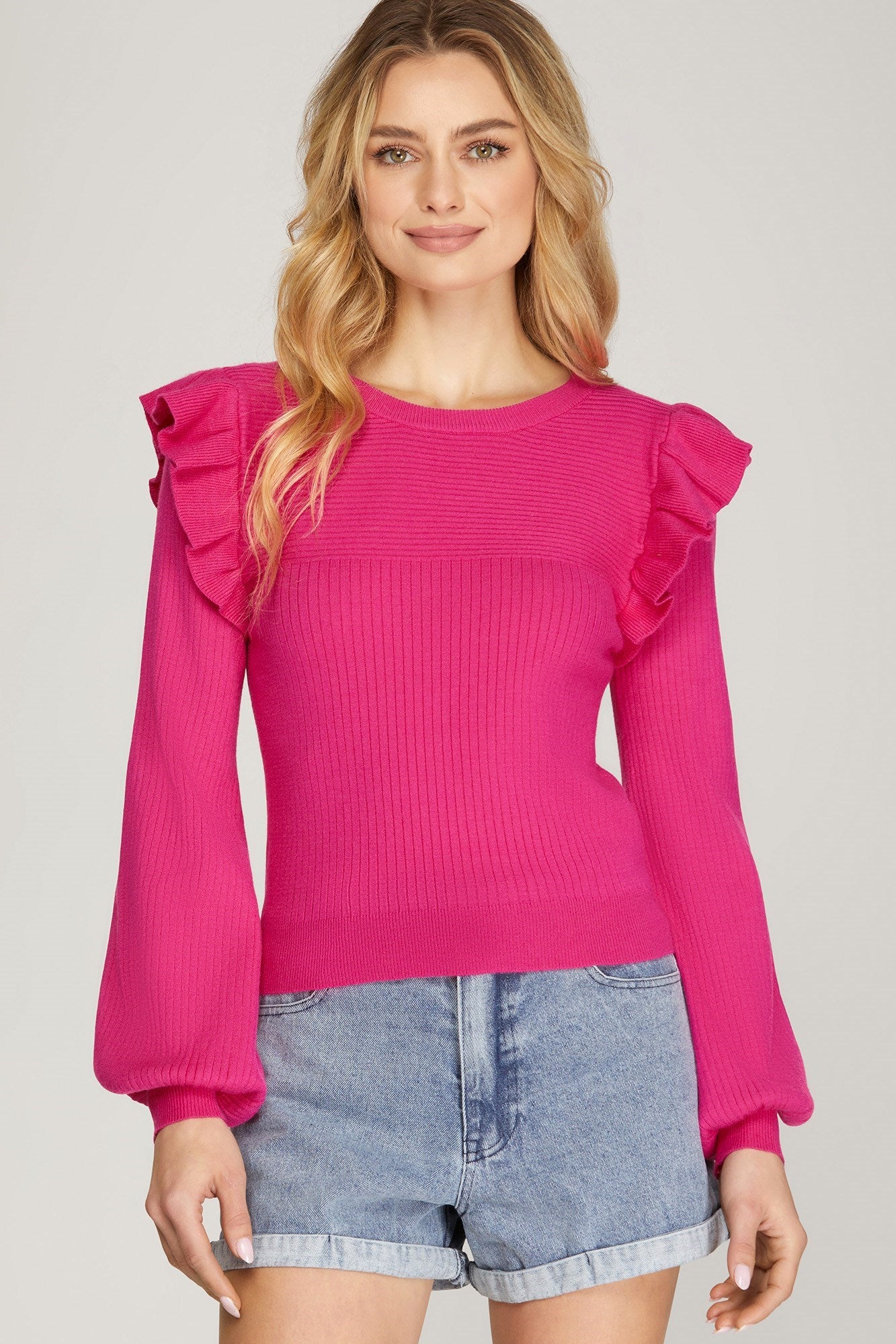 Ruffle Sweater Top