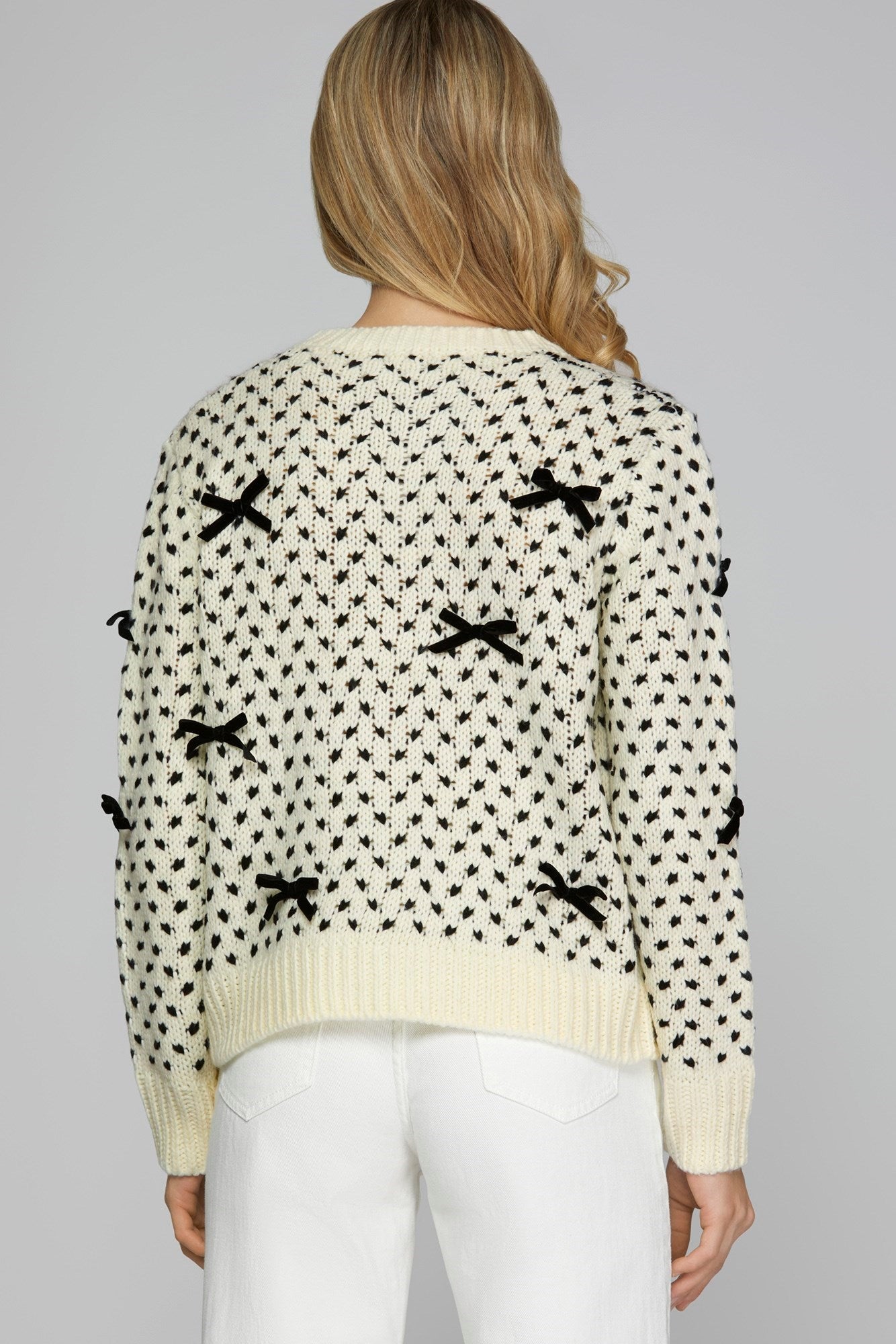 Two Tone Bow Sweater