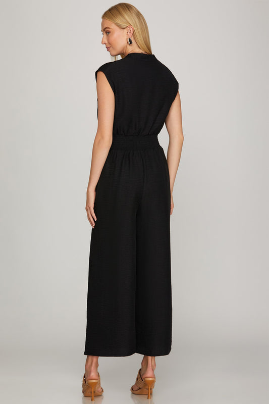 Drop Shoulder Zip Jumpsuit
