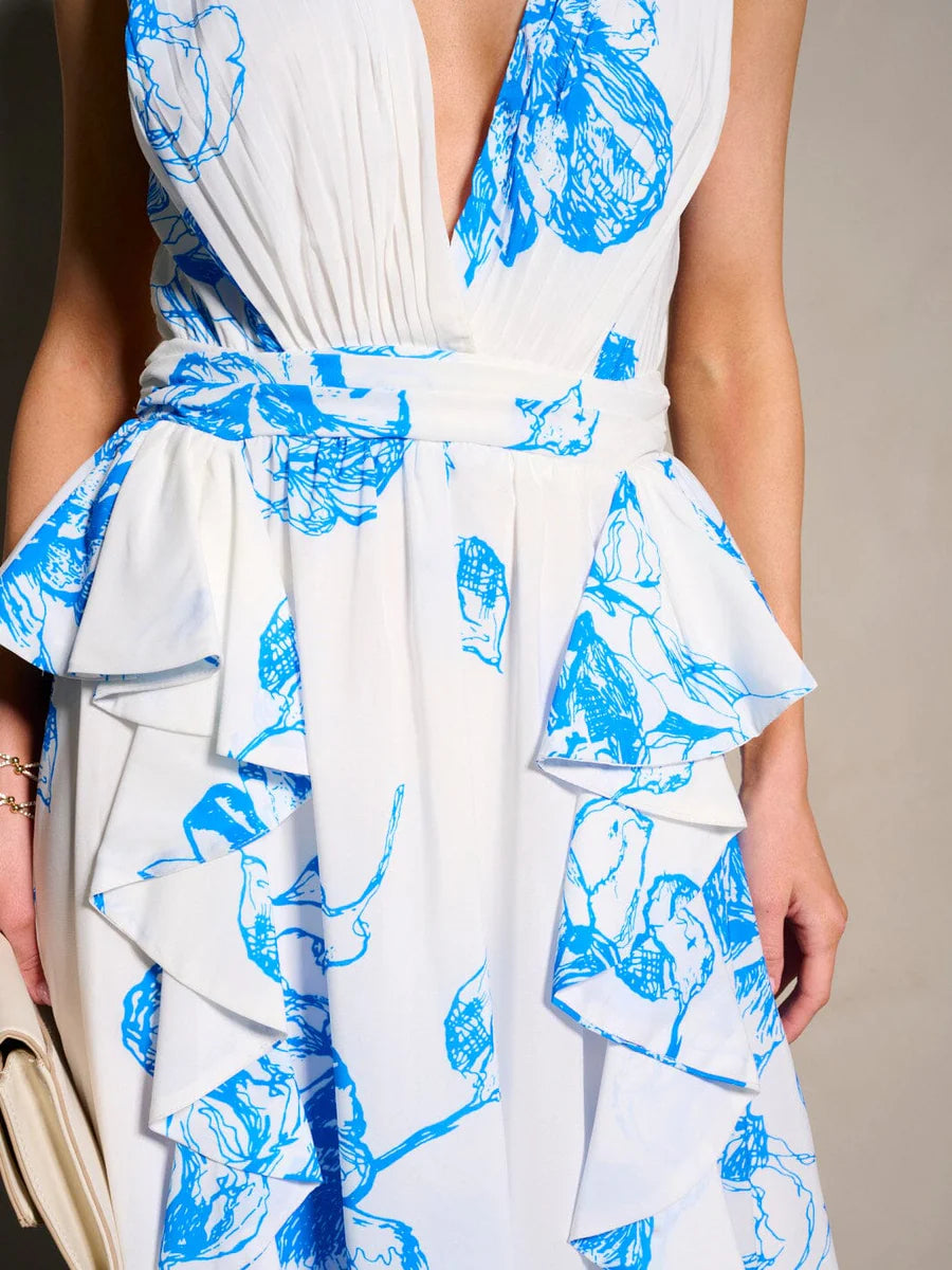 V-Neck Ruffle Maxi Dress