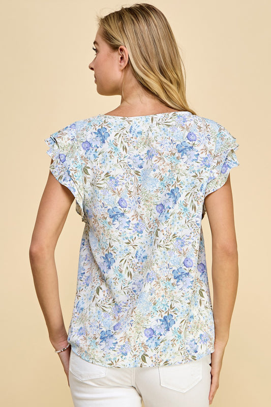 Double Ruffle Sleeve Top