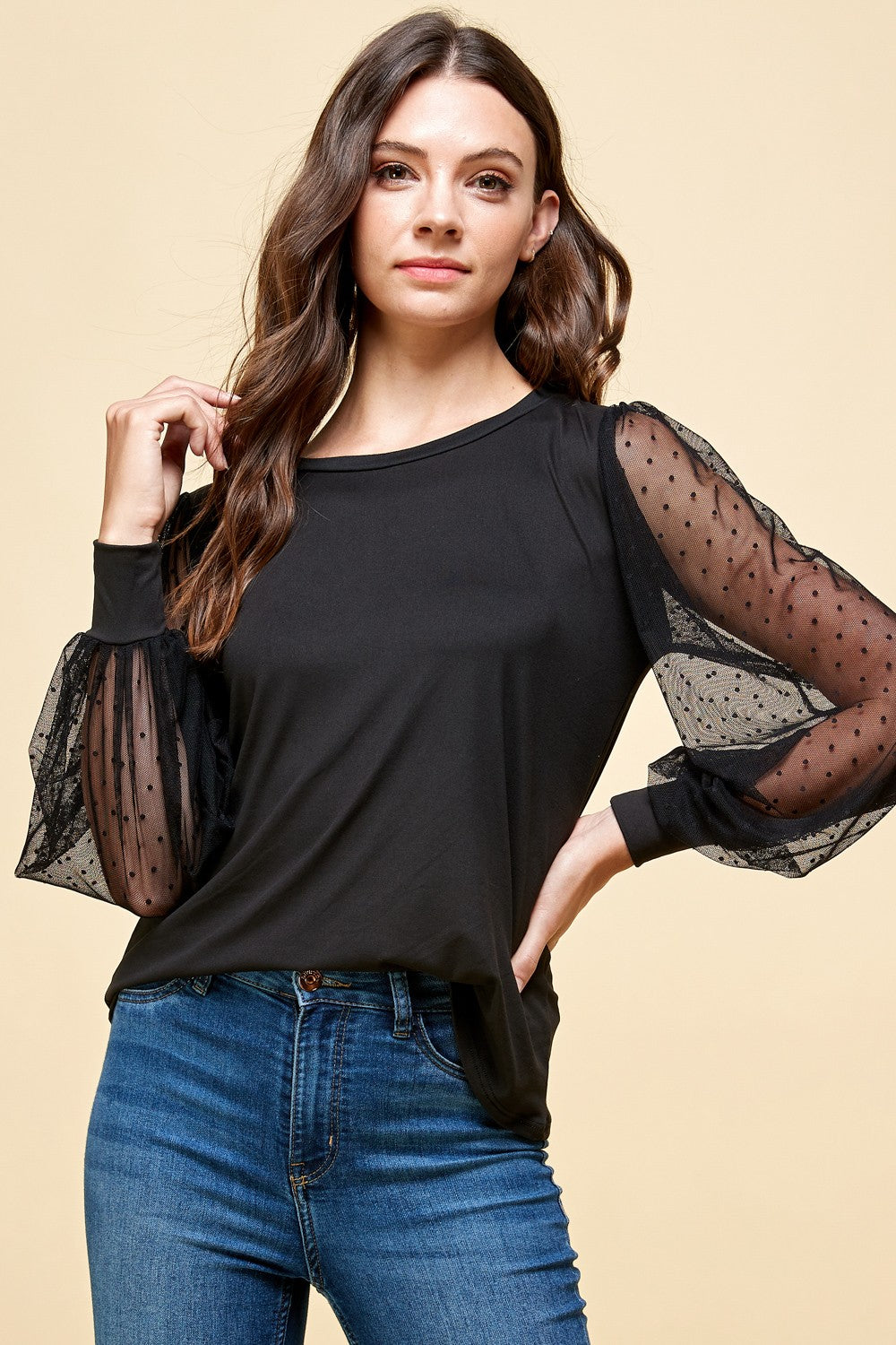 Lace Sleeve Top