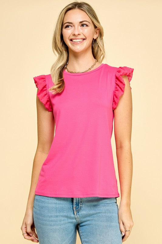 Ruffle Detailed Hot Pink Top