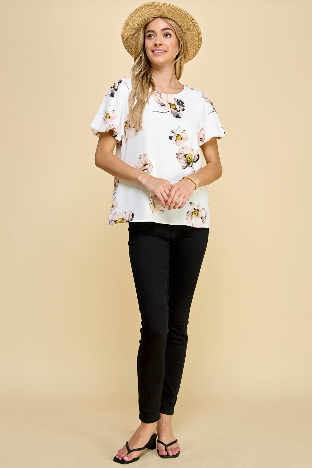 Puff Sleeve Floral Top