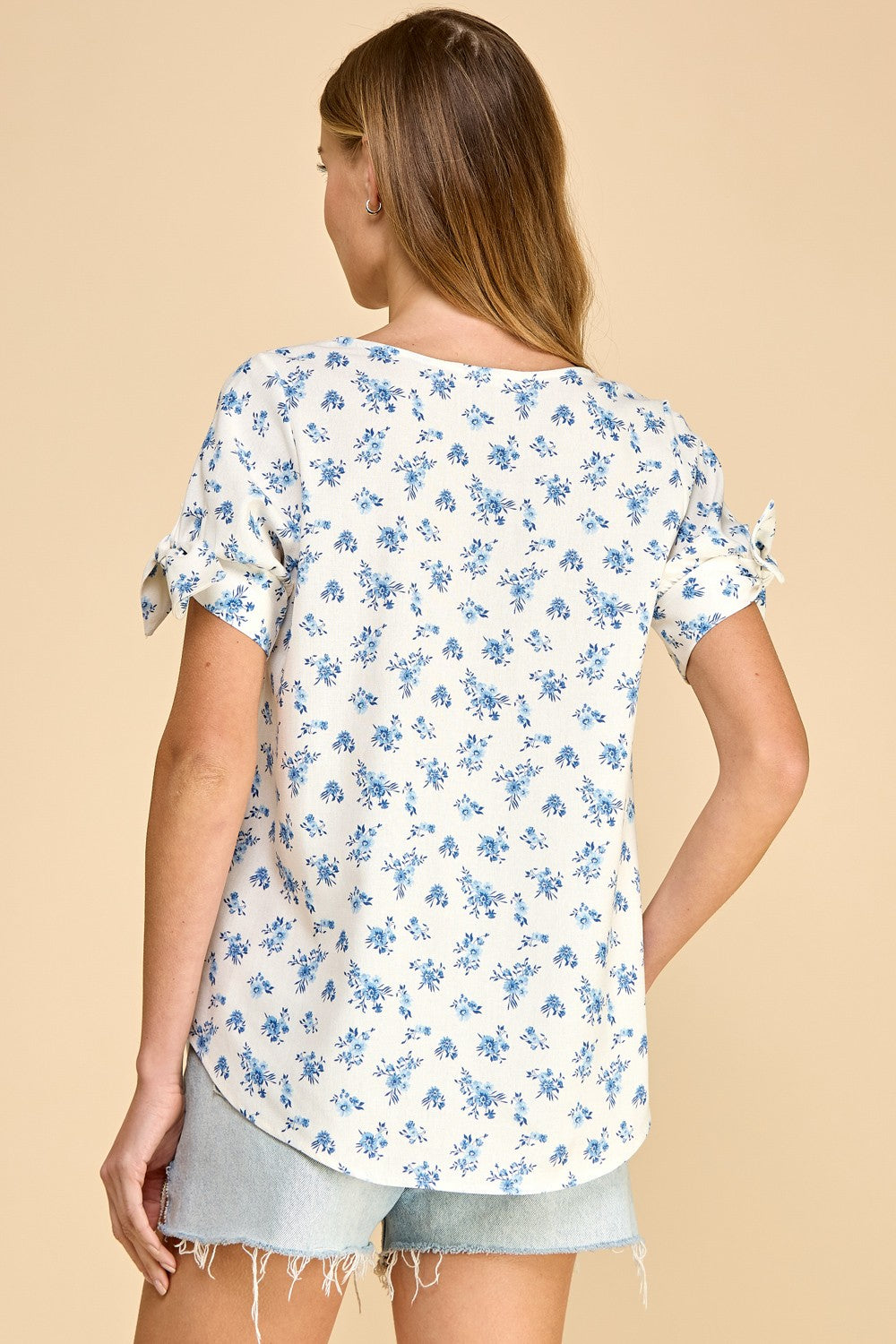 Floral Tie Sleeve Top