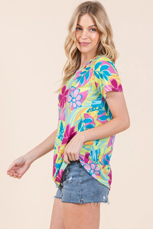 Big Flower Patterned Top