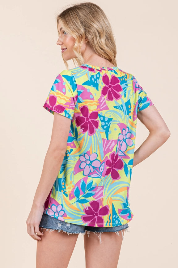 Big Flower Patterned Top