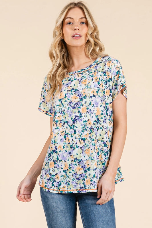Pastel Floral Print Top