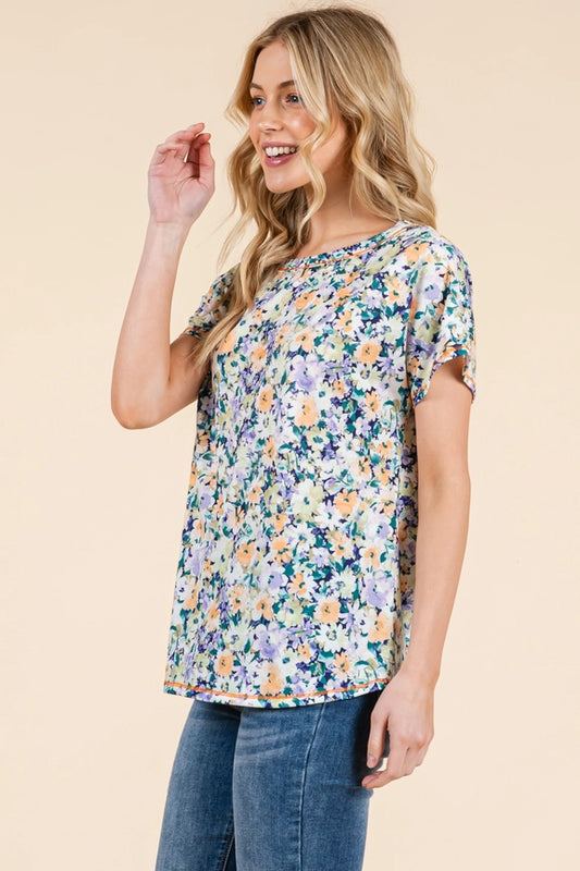 Pastel Floral Print Top