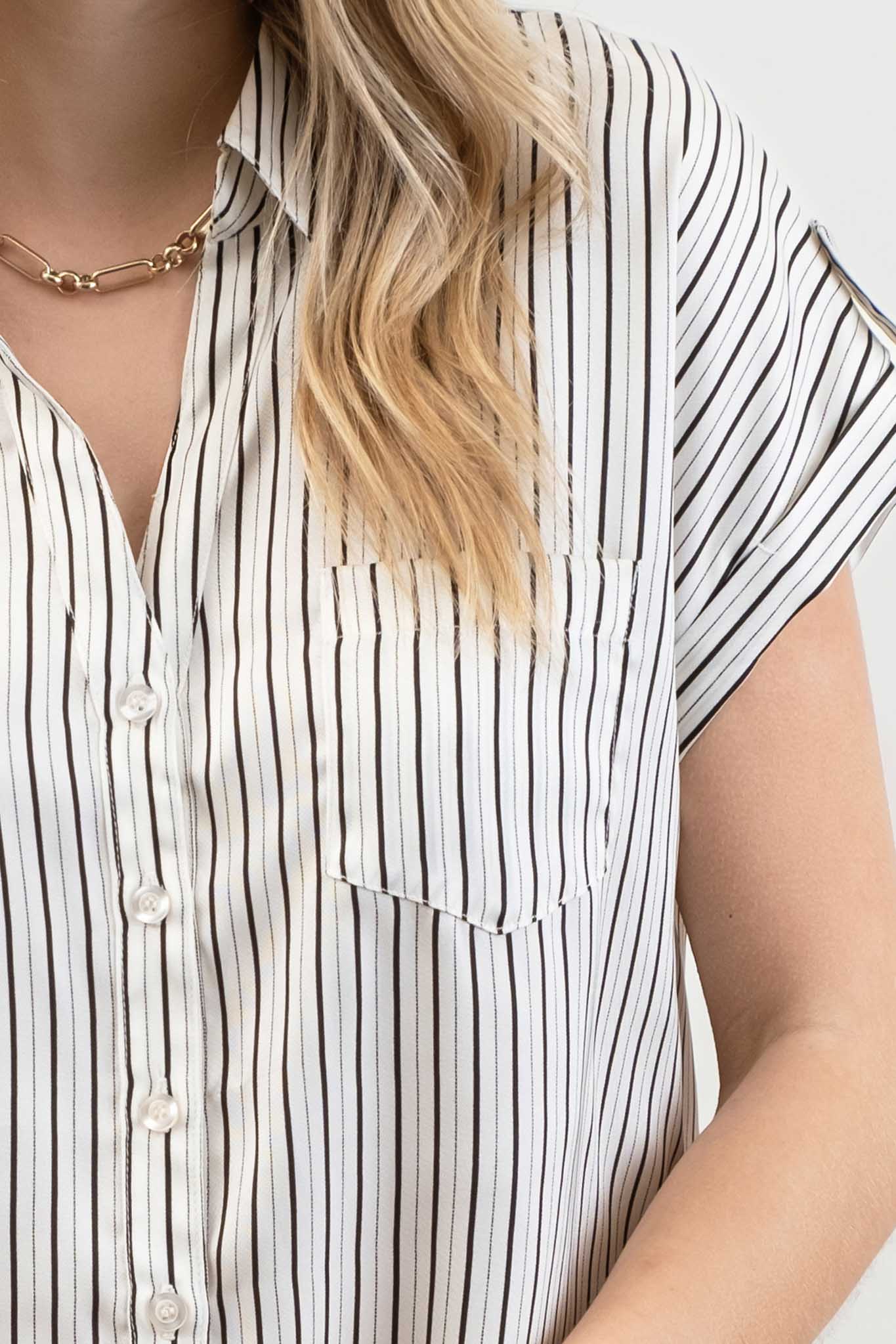 Stripe Short Sleeve Top