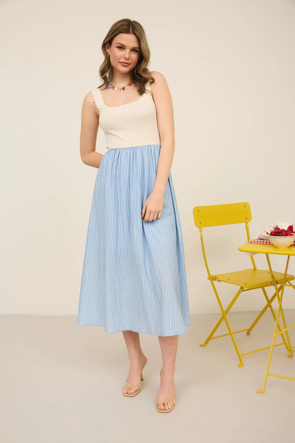 Flowing Long Ruffle Dress