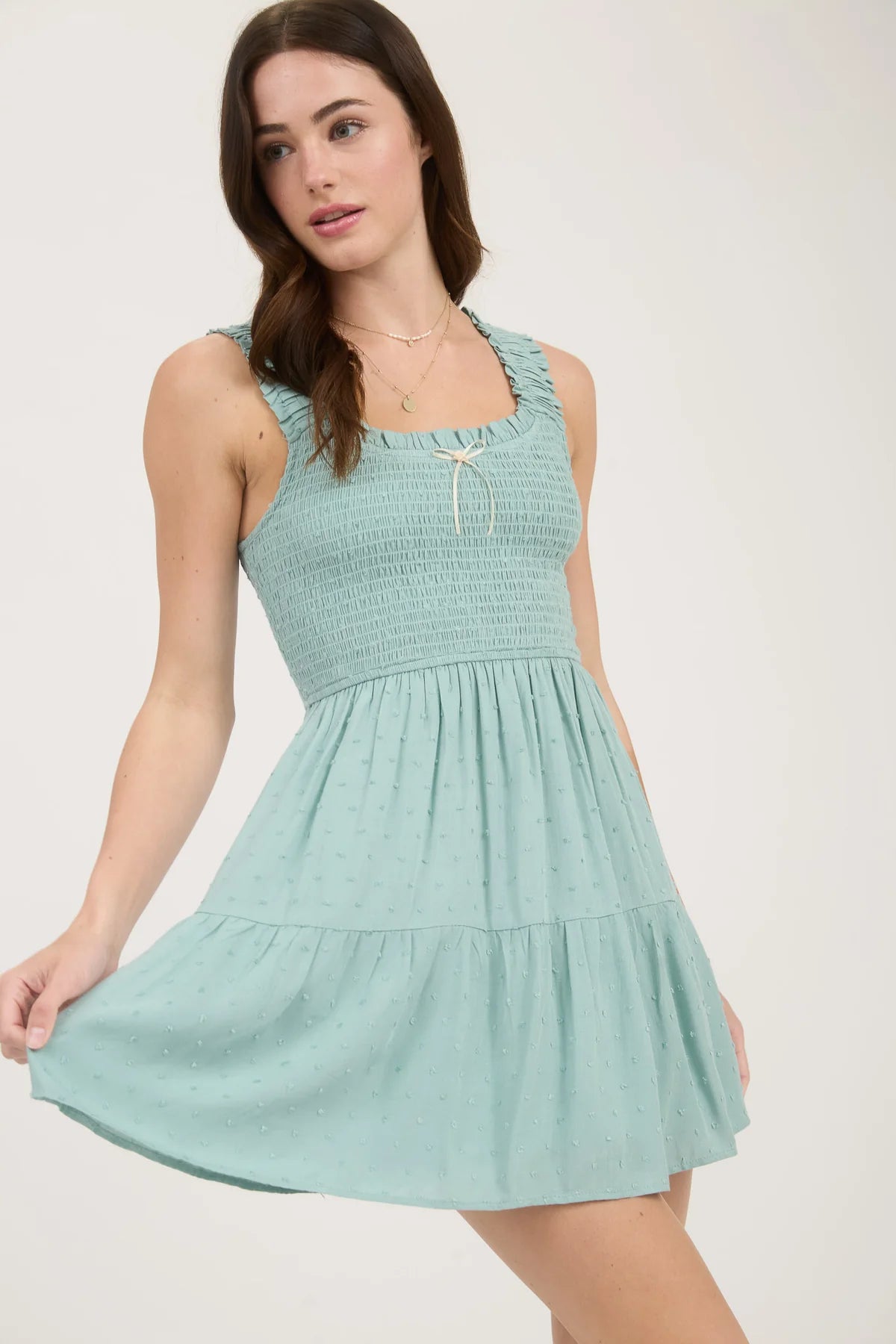 Smocked Bow Detail Dress