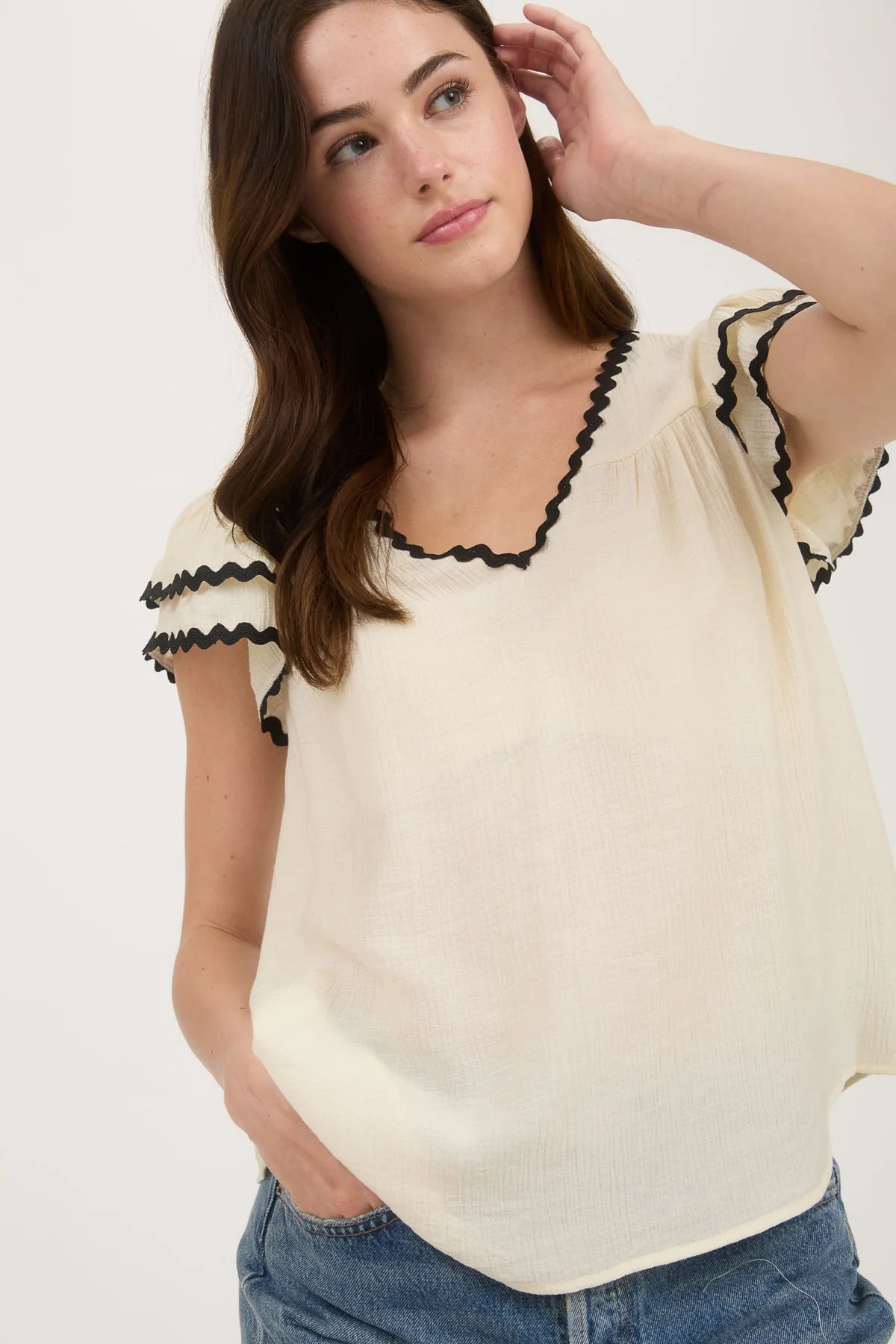 Ruffle Sleeve Top