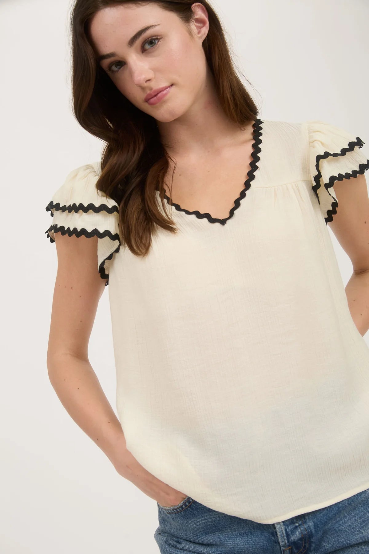 Ruffle Sleeve Top