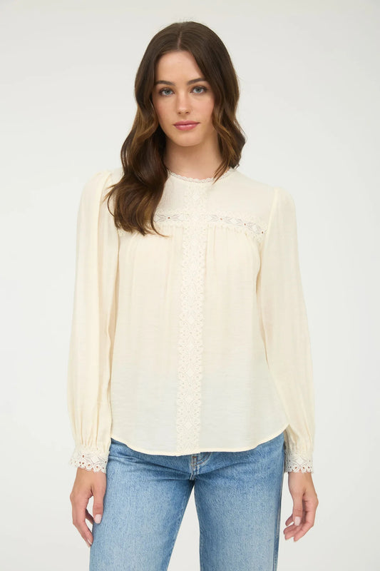 Lace Detail Long Sleeve Top