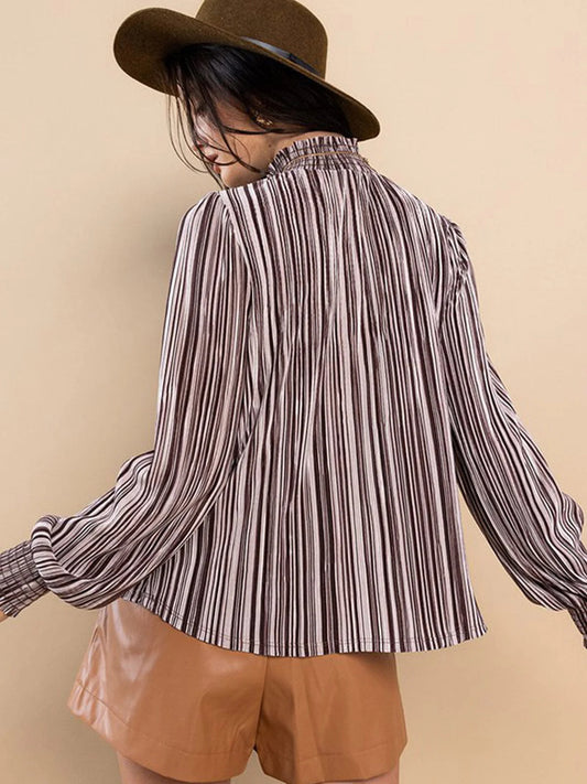 Striped Mock Neck Top
