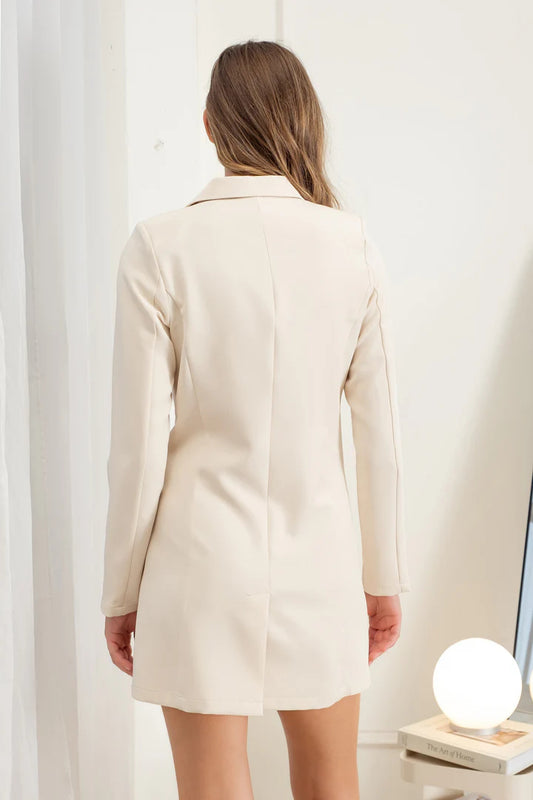 Front Button Tunic Blazer