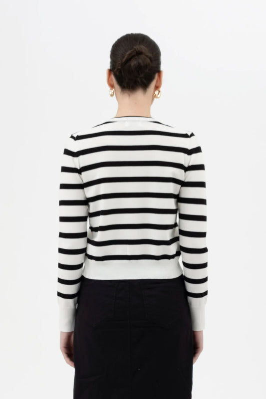 Striped Button Down Cardigan
