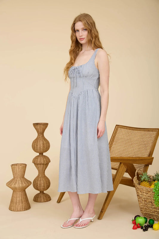 Striped Corset Detail Dress