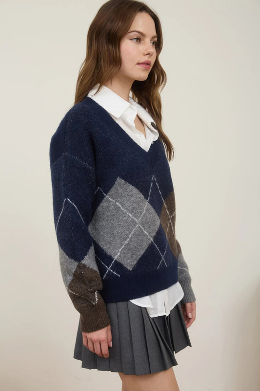 Argyle Pullover Sweater