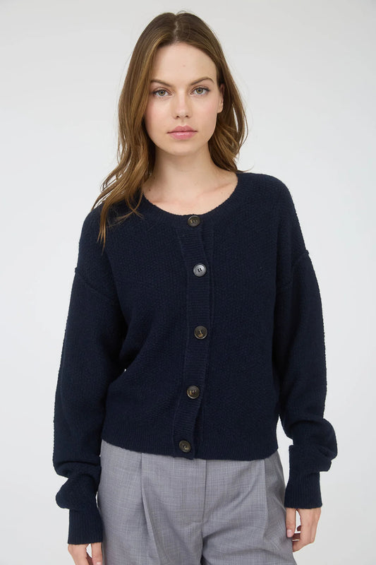 Ribbed Trim Cardigan