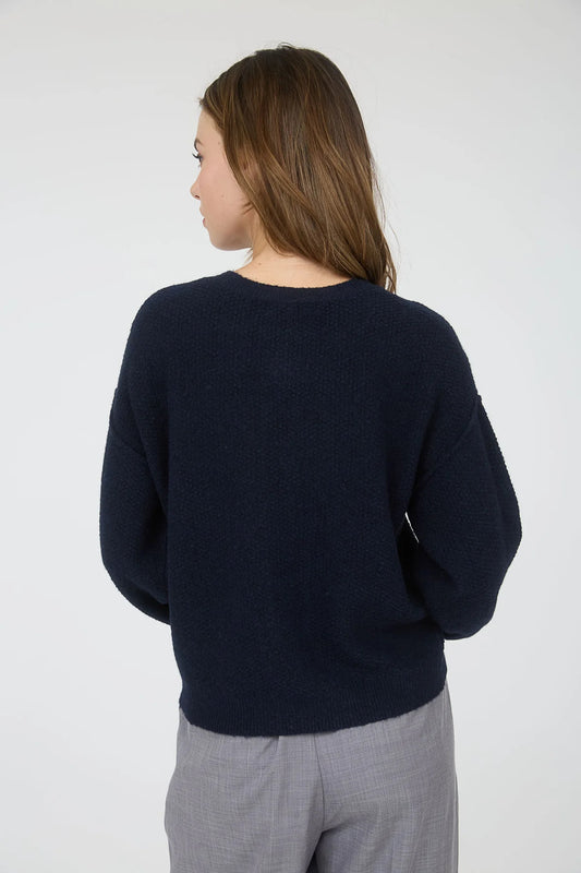 Ribbed Trim Cardigan