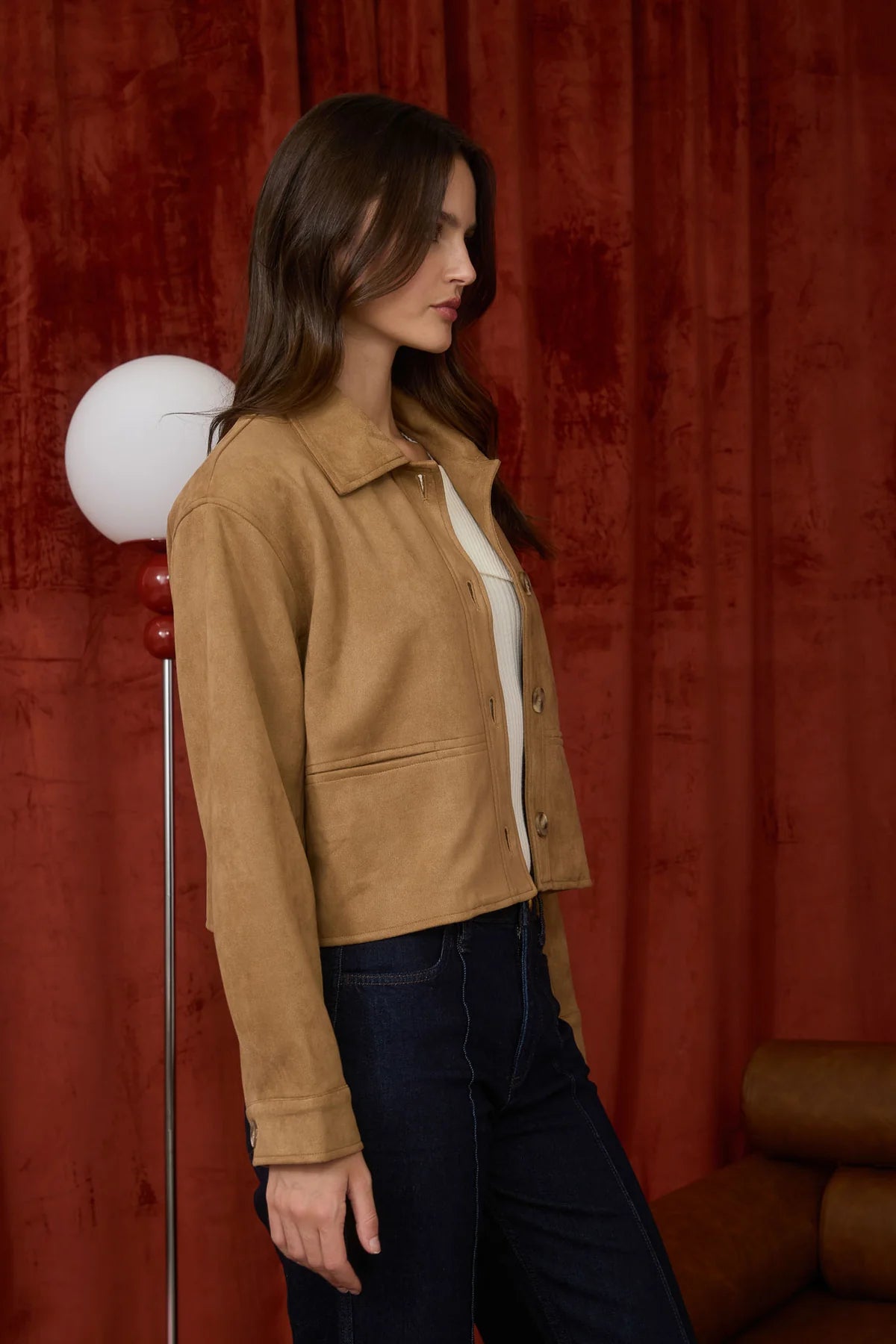 Cropped Suede Jacket