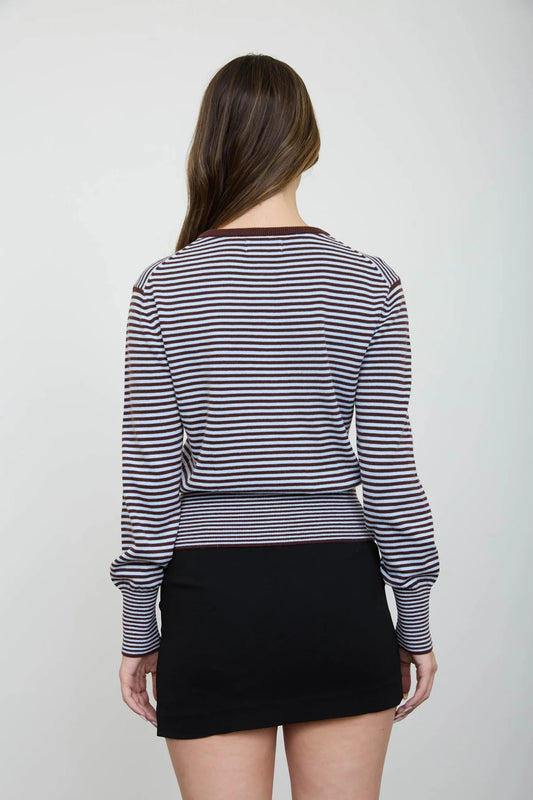 Brown Striped Cardigan
