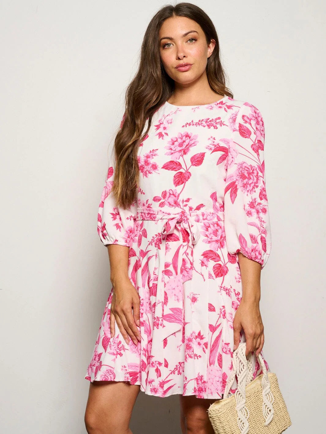 Tie Floral Mini Dress