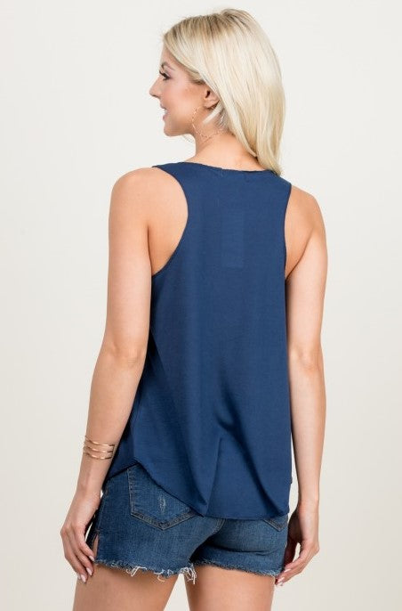 Colorful Elephant Navy Tank