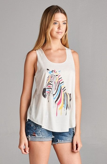 Colorful Zebra Tank