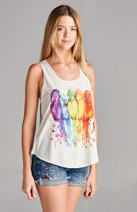 Colorful Parrots Tank