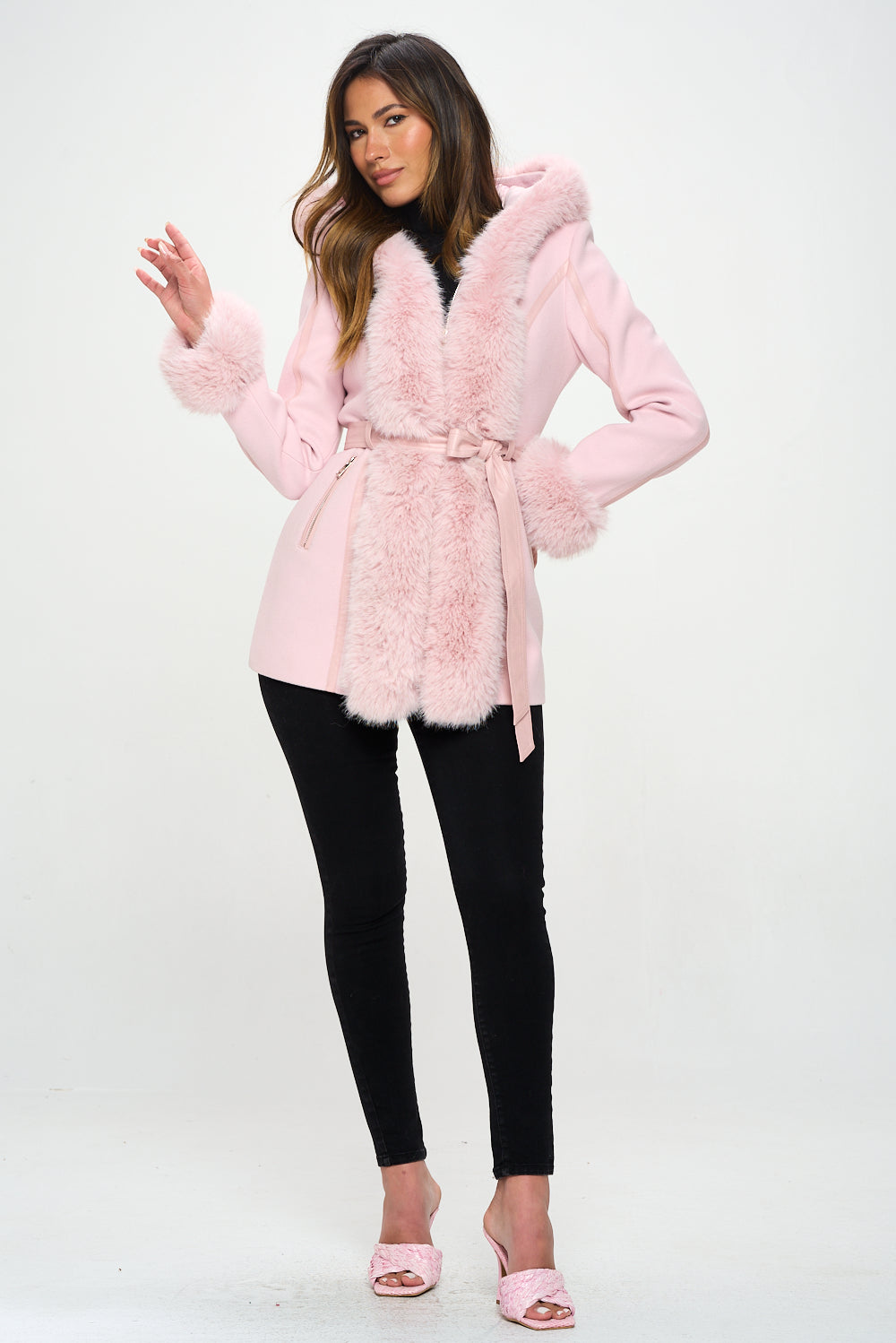 Faux Fur Accented Coat