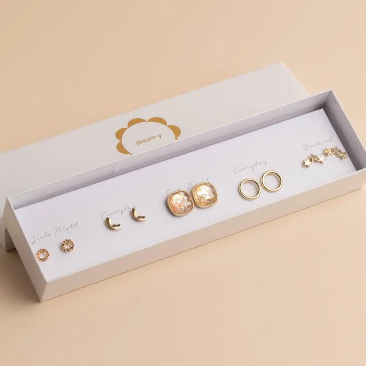 Stars Box Earring Set