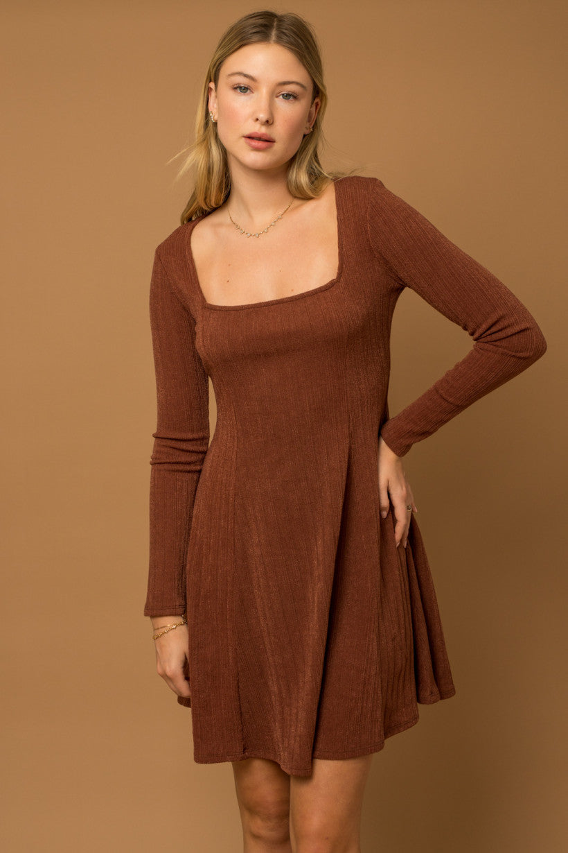Cinnamon Square Neck Dress